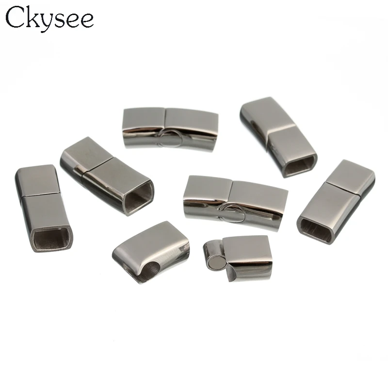 

Ckysee 1 PC/lot Hole Size 8*5mm Strong Magnetic Clasp For Leather Cord Bracelets End Caps Connectors Diy Jewelry Making