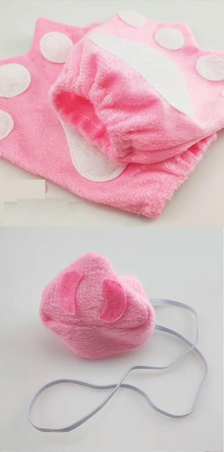 Pig Ears Headband Hairband Women Kid Animal Headband Cosplay Costume Tail Tie Paw Nose Props Halloween Christmas