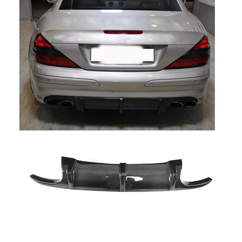 SL класс углеродного волокна диффузор губа на задний бампер для Mercedes Benz R230 SL55 AMG