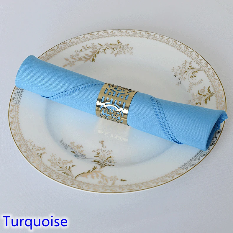 

Turquoise colour Table napkin plain polyester napkin for wedding hotel and restaurant table decoration wrinkle stain resistant