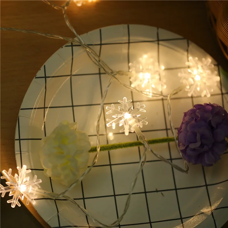 Navidad 2018 1 м 10 струн светодиодный снежинка батарейный блок рождественские