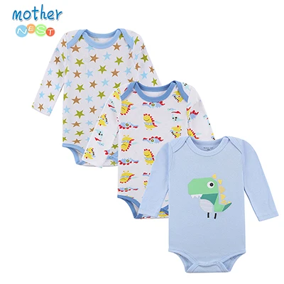 Mother Nest/ Модный комбинезон для девочки, 3 шт./партия, одежда для малышей с принтом собаки, детская одежда, хлопоковый для новорожденных малышей, Комбинезоны - Цвет: XTCP16304B
