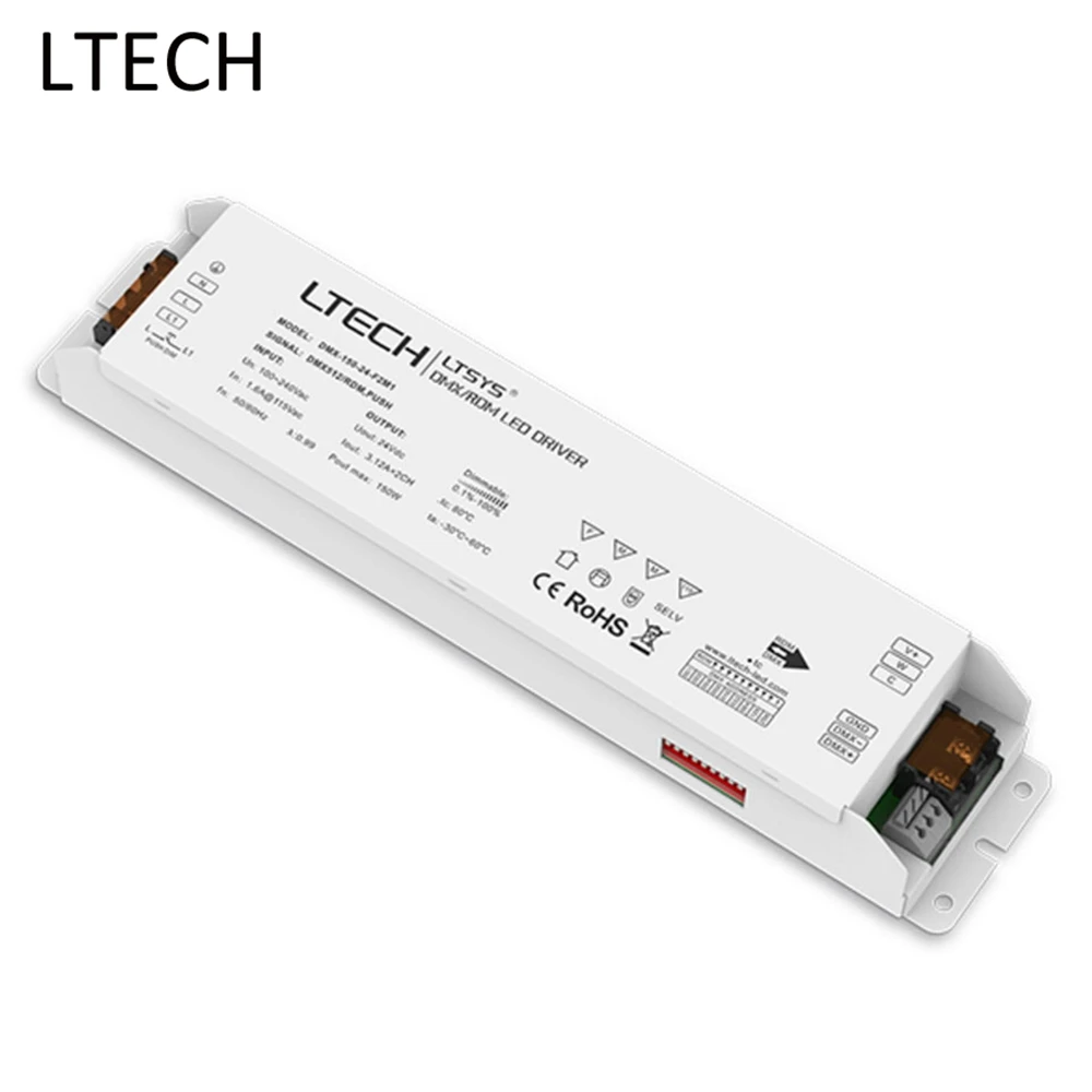 

LTECH 24V/3.12A/150W*2 Channel Output Led Power Adapter Dimming Driver AC100-240V Input DMX-150-24-F2M1