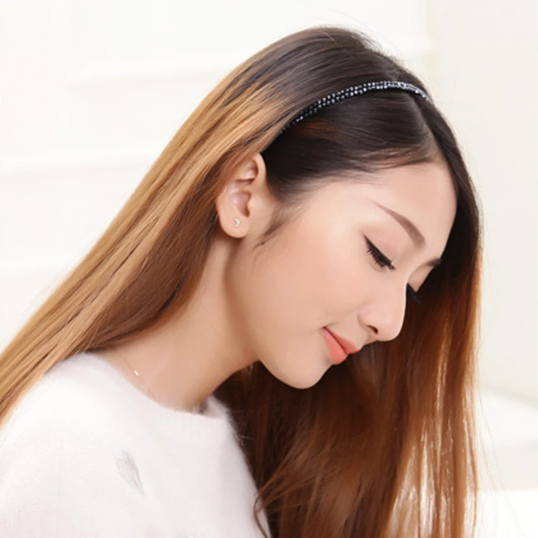 Хрустальные повязки на голову дикие головные уборы Корея Мода Стиль Аксессуары для волос Рыба ручной работы линии бусины двухрядные для женщин