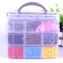 1 set 3 Layers Perler hama 5mm Perler Beads Funny Pegboards Tweezers box Children Educational Toys