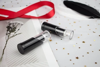 

Half Transparent Lipstick Tubes Black Empty Lipbalm Tubes DIY Cosmetic Packing Container 12.1mm Free Shipping