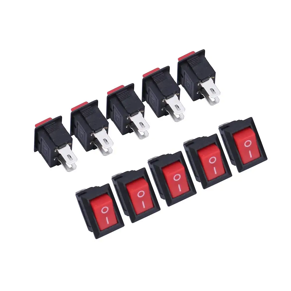 Кнопочный переключатель 10x15 мм SPST 2Pin 3A 250V KCD11 10 шт. кнопочный * 15 черный красный и