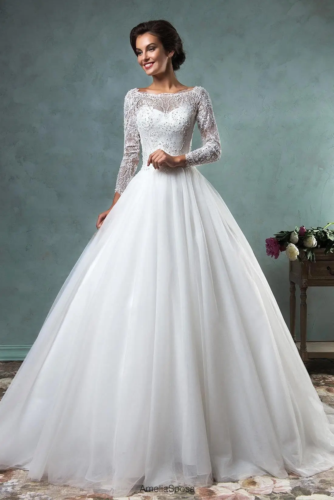 Vestidos De Novia Manga Larga Corte Princesa 65d8e1