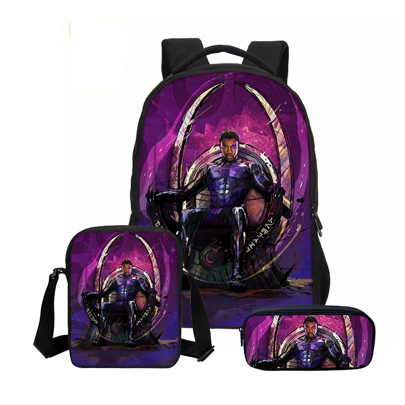 

New VEEVANV Black Panther Men's Combination Teenage Bookbag Fashion 3 PCS/SET School Backpacks Shoulder Bags Boys Casual Mochila