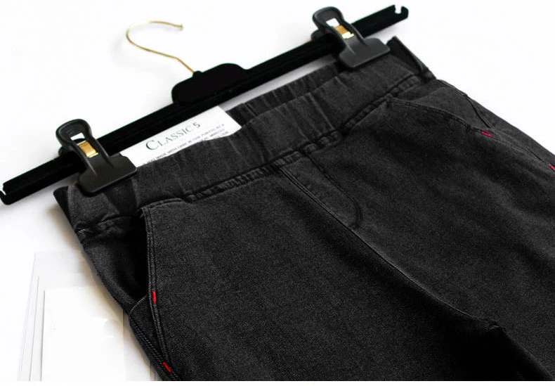 Для женщин зауженные джинсы Осенняя мода 4 цветная вышивка эластичные узкие женские брюки имитация узкие джинсы деним штаны