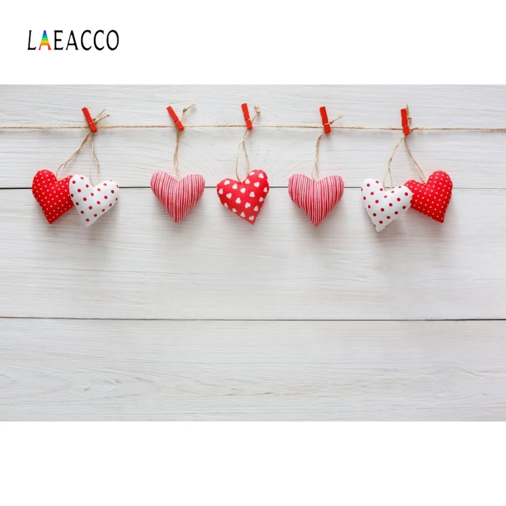 

Laeacco Red Love Heart Simple Wooden Planks Commodity Show Scene Photography Backgrounds Photographic Backdrops For Photo Studio