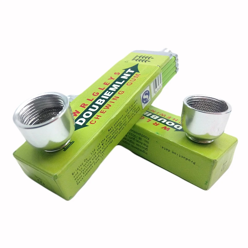 1 Pcs Fashion Chewing Gum Shape Weed Metal Tobacco Pipes Smoking Pipe