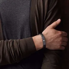 12 мм многоязычные молитвенные библейские крест для мужчин браслет из черной нержавеющей стали браслет христианство ювелирные изделия