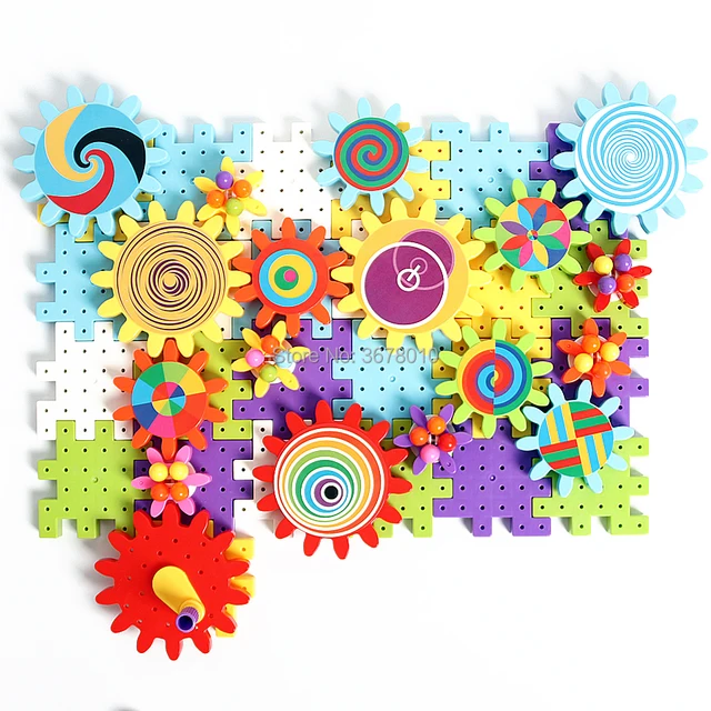 Kaleido Gears Building Set with Mosaic Mushroom Nails Construction Kit,Kaleidoscope Gear Combination Kit Educational toys 2