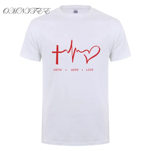 Omnitee Faith Hope Love T Shirts Men Tops Casual Cotton ...