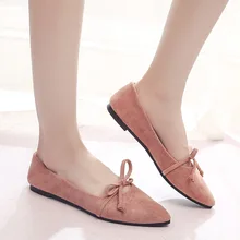 Bailehou обувь Повседневное узелком-бабочкой, на платформенных, острый носок; женская обувь на плоской подошве женские Для женщин туфли лодочки удобные балетки, женская обувь