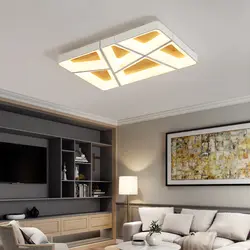Прямоугольные современные светодиодные потолочные светильники для гостиной спальни кабинет белый/серый/коричневый домашний деко