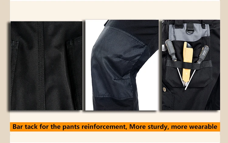 Мужская рабочая одежда, рабочие брюки для инструментов, черные рабочие брюки, Мужская рабочая одежда