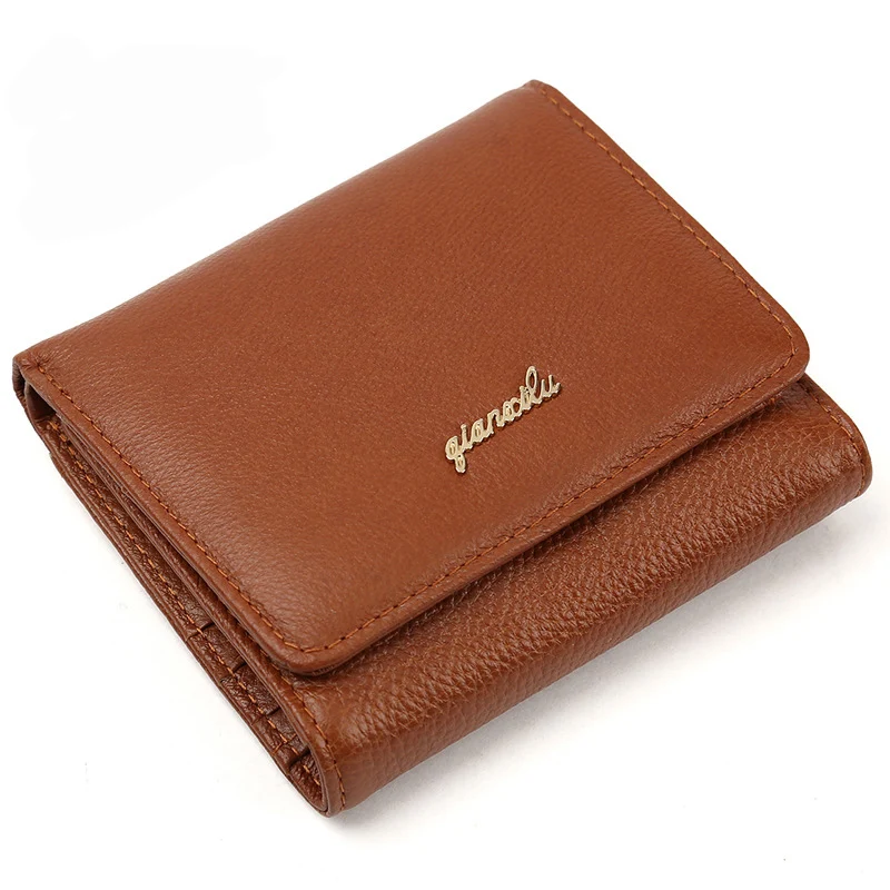 Wallet Female Genuine Leather Women Wallets Luxury Brand Card Holder Female Coin Purses