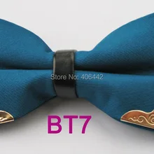 Yibei Coachella Галстуки регулируемый синий лук Галстуки мода двойной Слои взрослых бабочкой сплошной Цвет унисекс бабочек предварительно связали