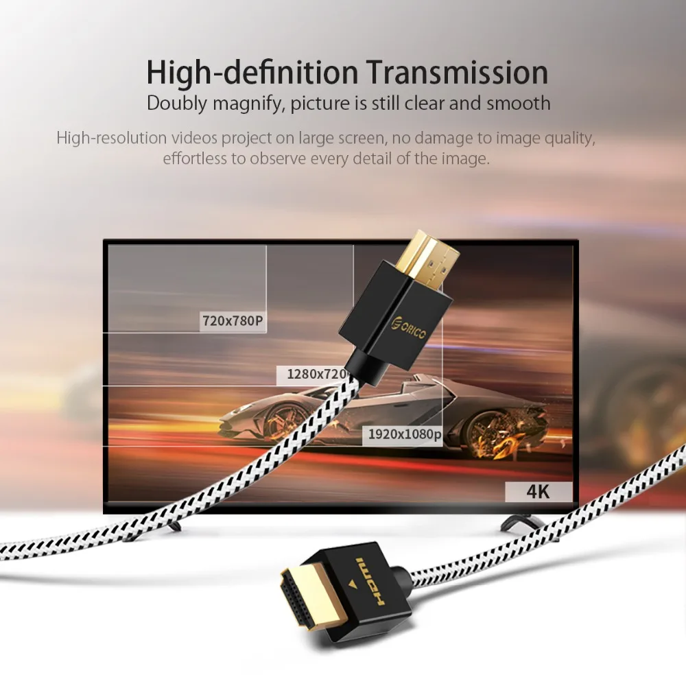 Кабель ORICO HDMI 1080P 4K 3D Папа-папа HDMI 2,0 кабель для HDMI разветвитель ЖК-проектор ТВ коробка PS3 проектор 0,5 м 1 м 1,5 м 2 м 3 м