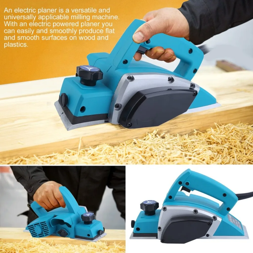 

Household Multifunctional Portable Woodworking Planer DIY Electric Wood Planer Power Tool Cutting Depth 0-2 mm NEW