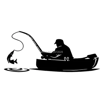 

10 x Hot Selling Funny Car Styling Fishing on Boat Reflective Auto Decal Cartoon Car Stickers Decor Creative Waterproof Vinyl
