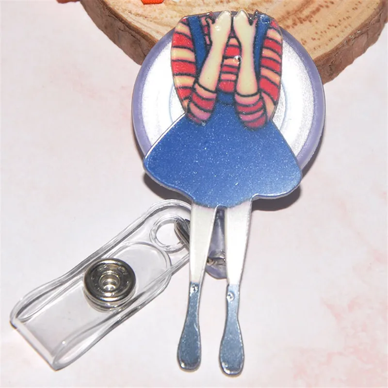 

Dress Retractable Pull Badge Cartoon ID Lanyard Sun Wukong Name Tag Card Badge Holder ice cream School Office Supplies