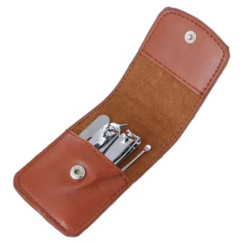 

4pcs/Set Pedicure Manicure Set Nail Clippers Cleaner Nails File Ear Pick Kit Case
