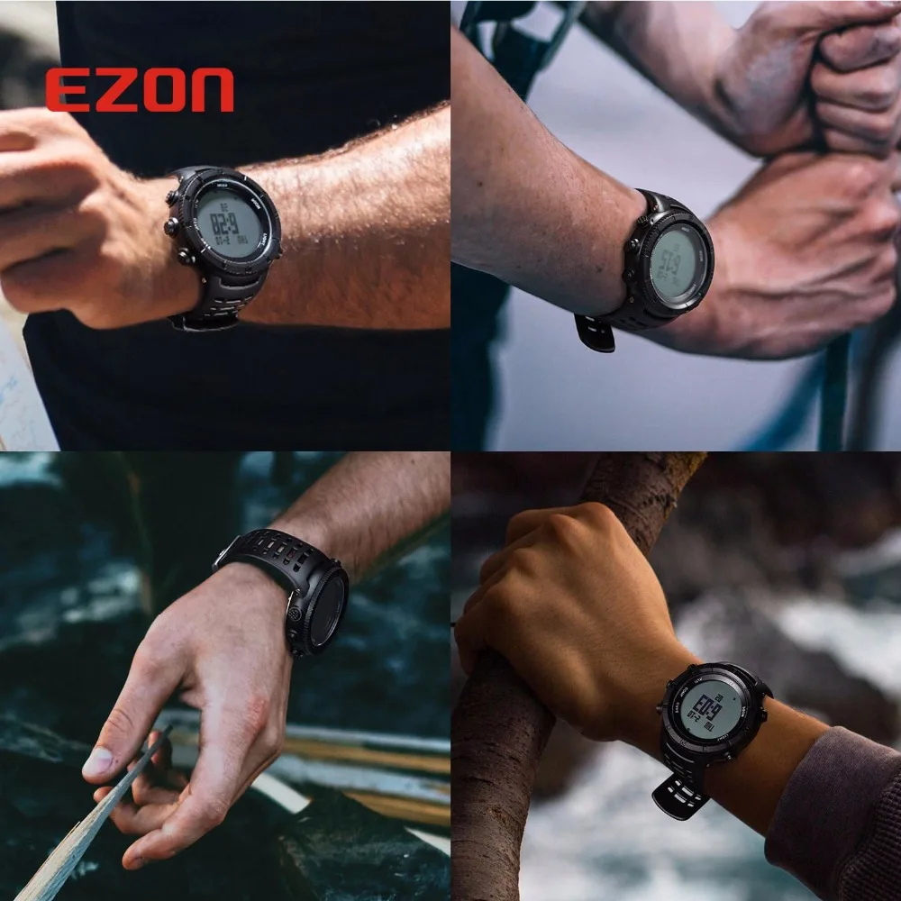EZON многофункциональные походные часы мужские спортивные цифровые высотомер