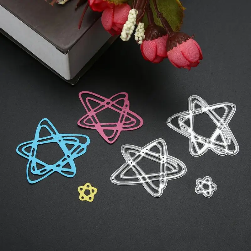 

Three Stars DIY Cutting Die Handmade Craft Embossing Folder Craft Carbon Steel Silver Invitation Stencils Decor Tool Set