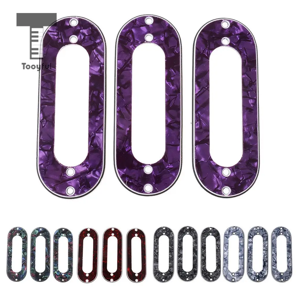 Tooyful 3 Pieces Guitar Single Coil Pickup Mounting Ring for Electric Guitar Parts Accessories