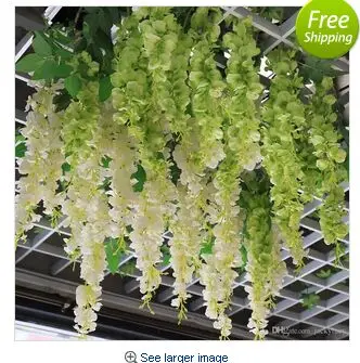 Flower-String Vine Wedding-Decor-Supplies Hydrangea Artificial-Silk Garden Home Wisteria Flower-String Vine Wedding-Decor-Supplies Hydrangea Artificial-Silk Garden Home Wisteria