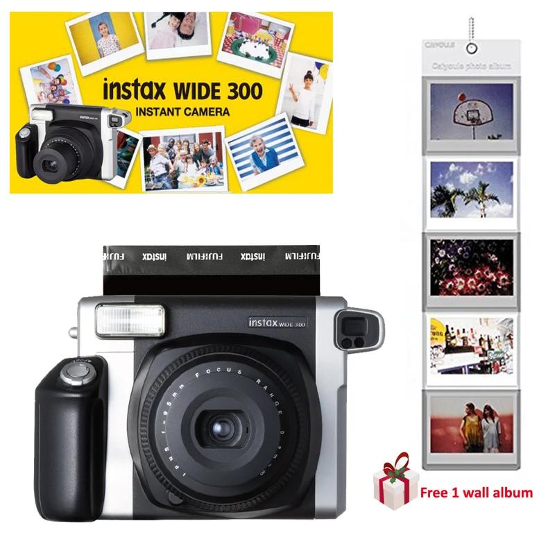 100% Подлинная FuJI Fujifilm Instax WIDE 300 мгновенных фотографий фотопленка черная камера +