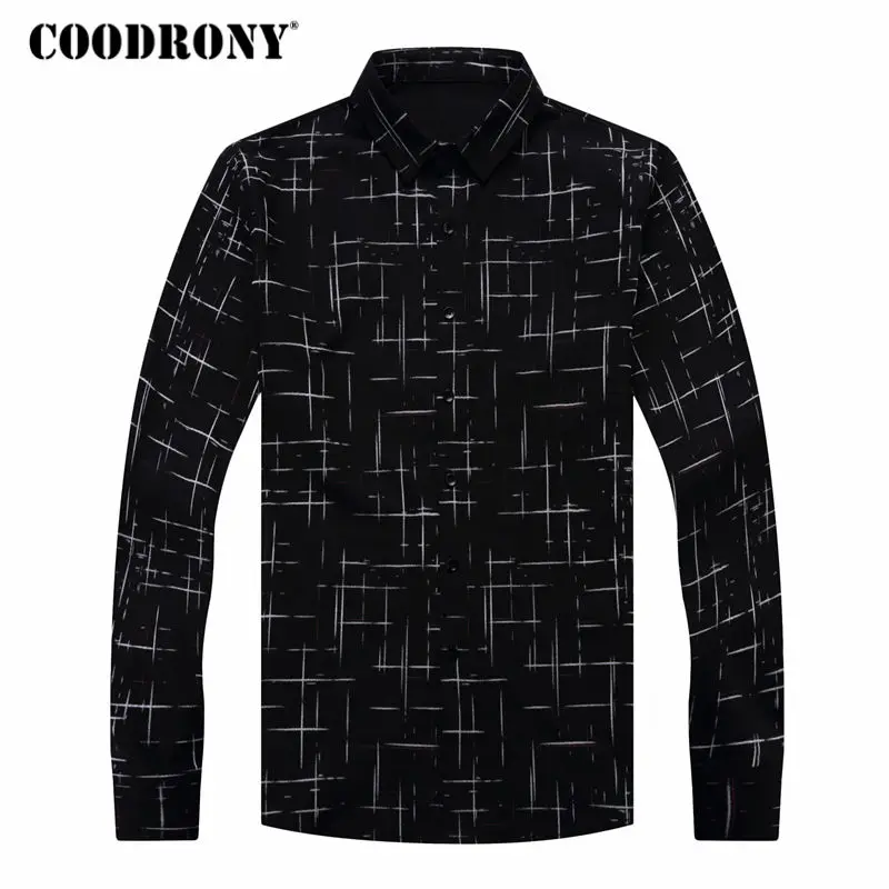 En Ligne COODRONY Hommes Chemise Hommes D affaires Chemises Sport Hommes Marque Vêtements 2018 Nouvelle Arrivée Coton À Carreaux À Manches Longues Camisa Masculina 8725