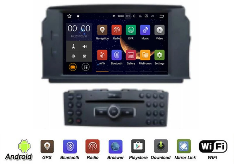 Best YESSUN Android Radio Car DVD Player For Benz C-Class W204 stereo radio multimedia GPS navigation with WIFI Bluetooth AM/FM 1