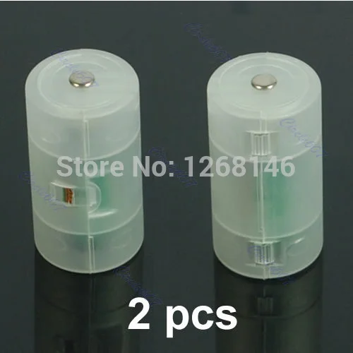 

2pcs AA to D Size Battery Adaptor Holder Case Converter