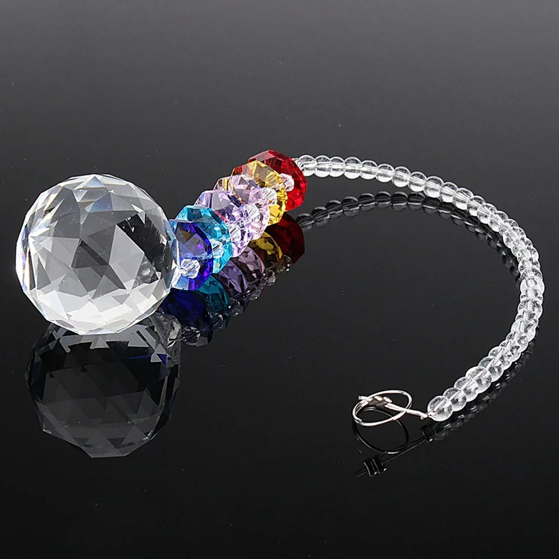 

Fashionable Rainbow Suncatcher Crystal Ball Chandelier Lamp Prisms Pendants Drop DIY Window Curtain Room Hanging Decor Parts