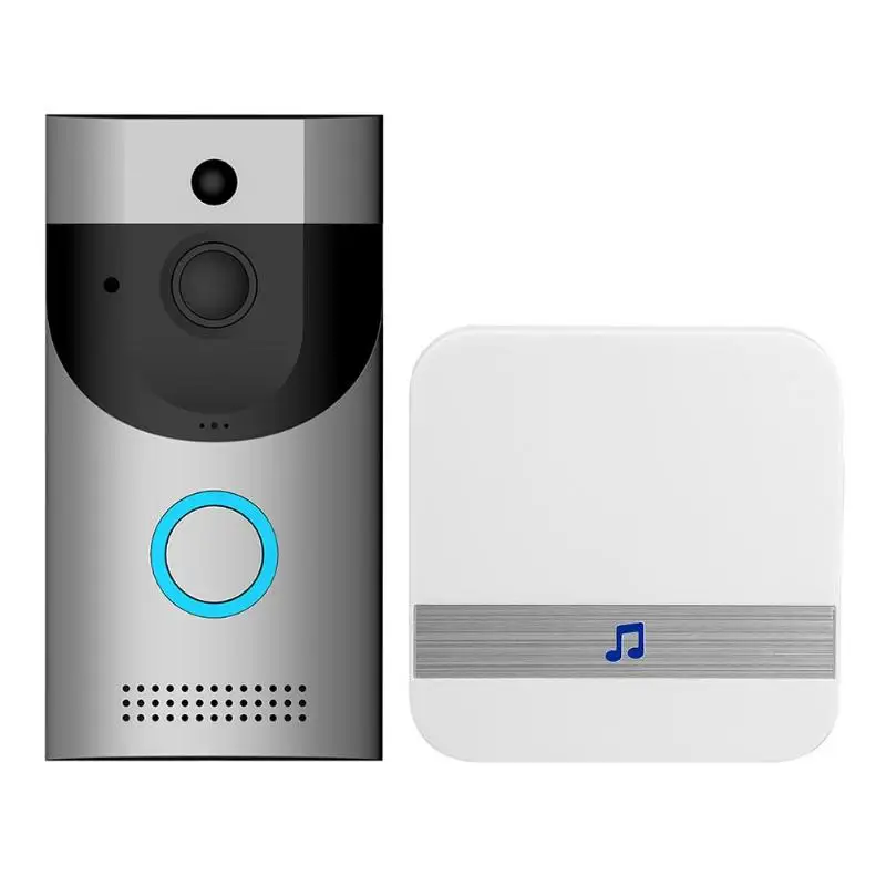 Anytek B30 беспроводной WiFi домофон видео дверной звонок камера+ B10 дверной звонок приемник набор дверной Звонок камера Wifi видео ночное видение - Цвет: Silver EU