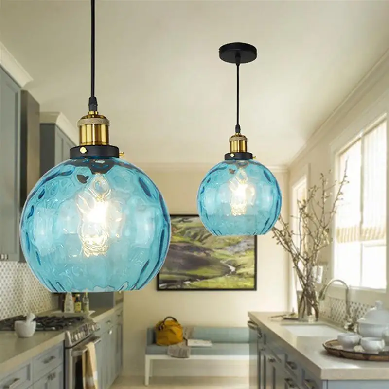 

Simple Round Glass Pendant Light Art Hanging Light Cover Creative Modern Single Head Droplight Bar Nordic Personalized Fixture