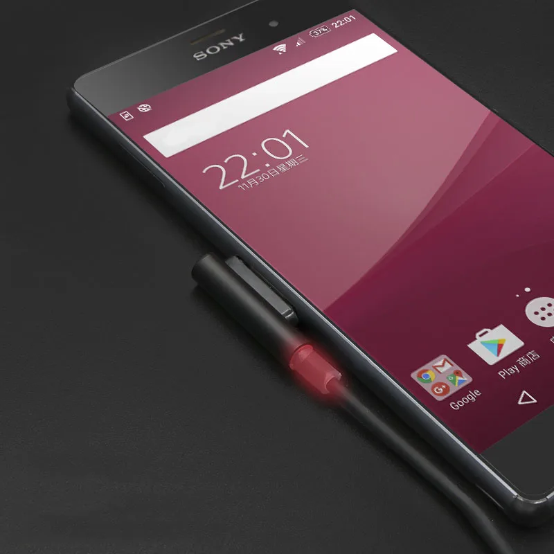 Магнитный зарядный кабель с Светодиодный индикатор для sony Xperia Z3 L55t Z2 Z1 компактный XL39h кабели с Зарядное устройство Магнит кабель для передачи данных