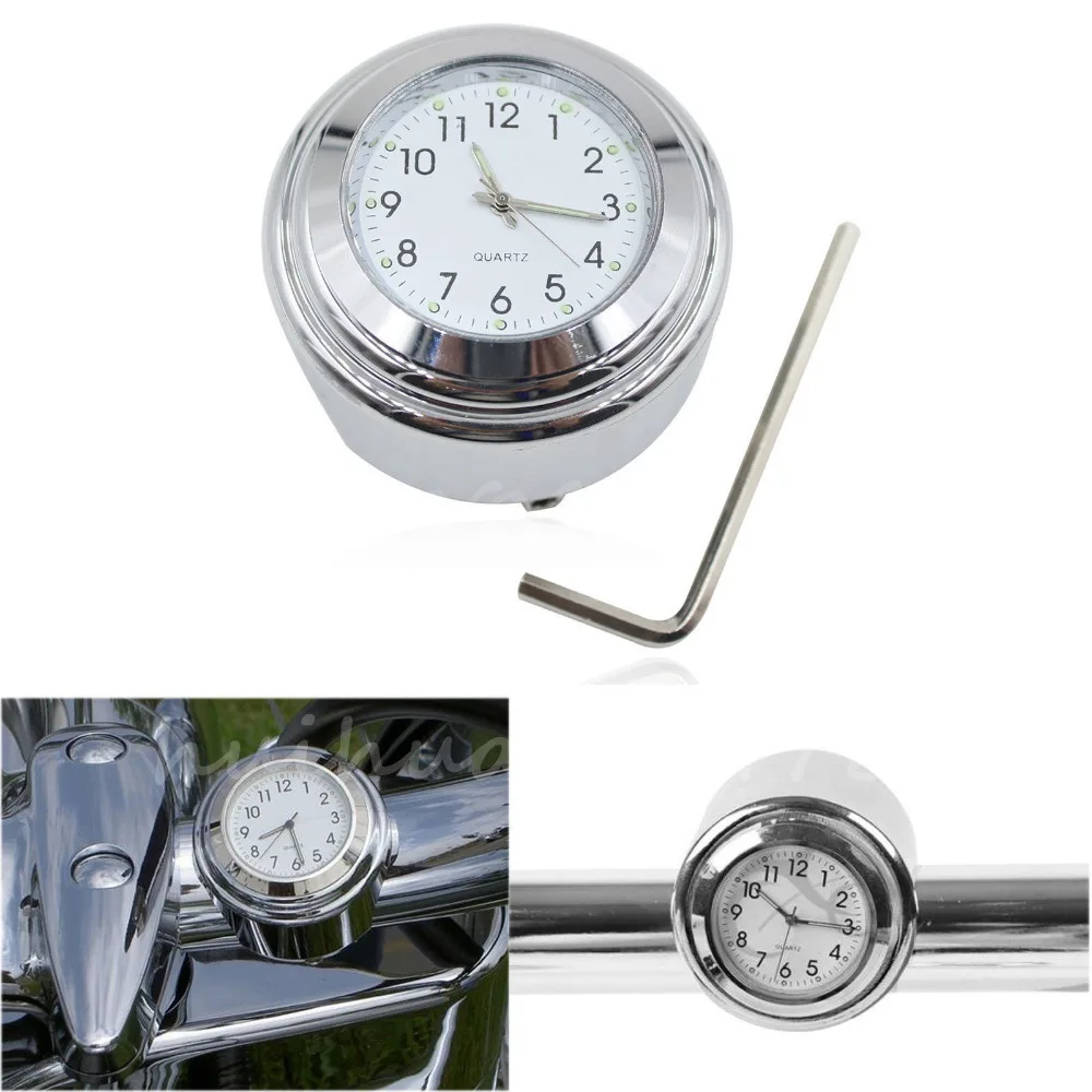 New 7/8" 1" Waterproof Aluminum Alloy Motorcycle Handlebar Chrome White