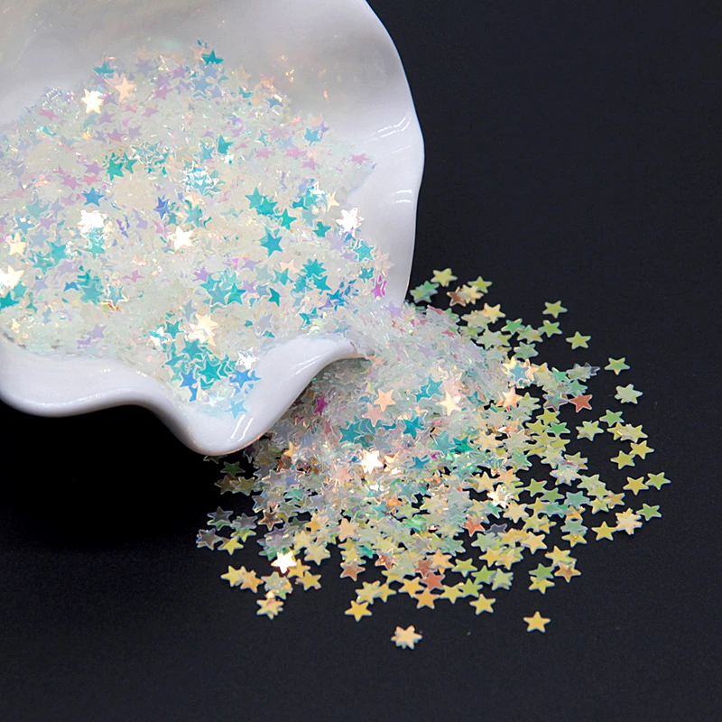 

Paillettes 3mm Transparent Crystal Nail Loose Sequins 3mm PET Star Round Sequare Sequin 3D Nail Art Wedding Decoration 20g
