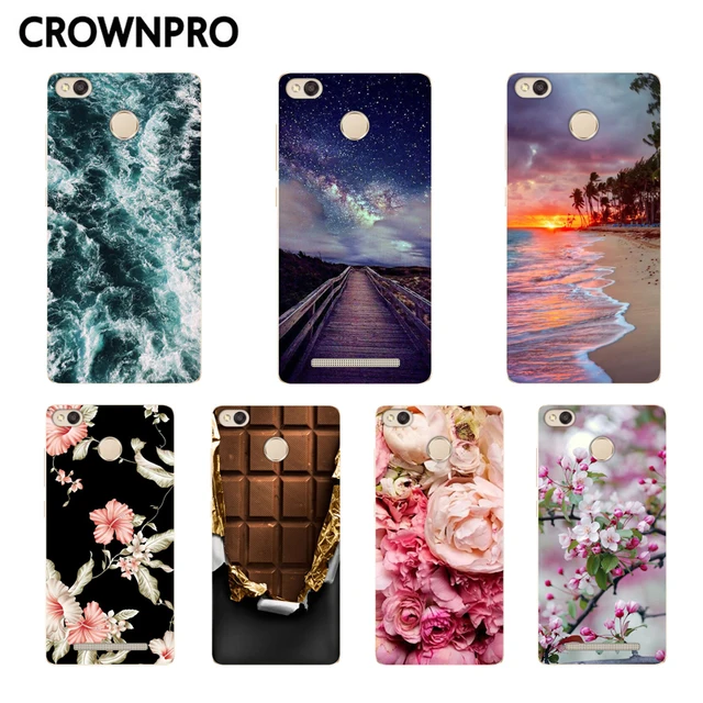 CROWNPRO Xiaomi Redmi 3S 6A Case Soft TPU Silicone Case Back Cover For Xiaomi Redmi 3 S 6 PRO Phone Cases Redmi 3 PRO 3S Cover