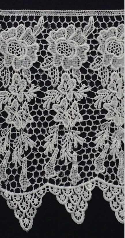 

29cm wide milk fibre dyed yarn embroidery lace trim, XERYzx150422-6