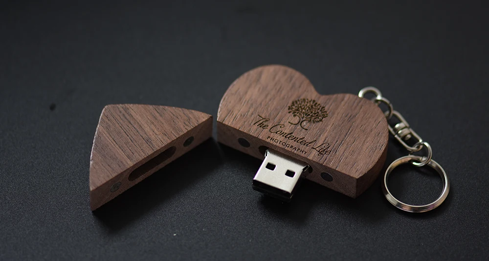 JASTER бесплатный логотип на заказ Деревянный Сердце USB+ коробка USB флэш-накопитель Флешка 16 ГБ 32 ГБ 64 Гб карта памяти фотография свадебный подарок