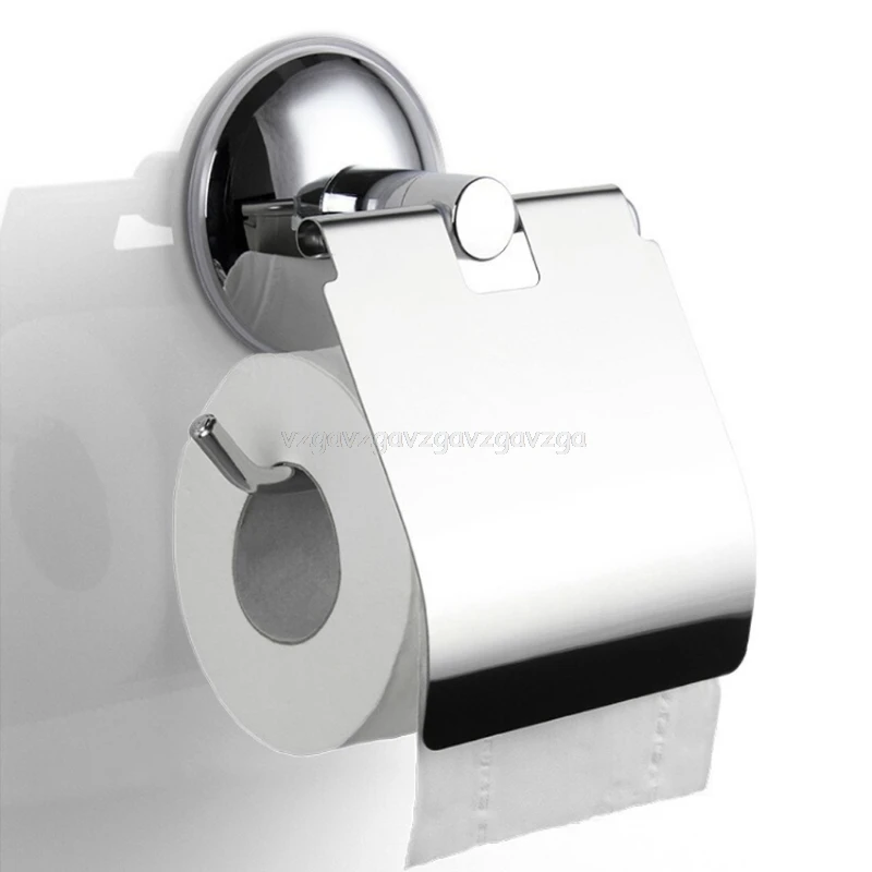 Bathroom Toilet Roll Paper Holder Vacuum Suction Cup Stainless Steel