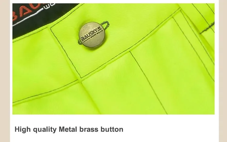 Bauskydd Men Working Pants Reflective High visibility Multi-pockets Work Trousers With Knee Pads Workwear Safety Cargo Pants (18)