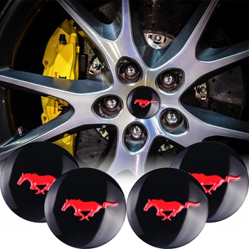 

4pcs 56mm Mustang Falcon car emblem Wheel Center Hub Cap Rim badge dust-proof decoration cover sticker For Ford Mustang