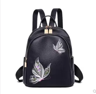 

Shoulder bag, female 2018, new Korean version, fashion women's knapsack, simple leisure embroidered backpack, women's bag.